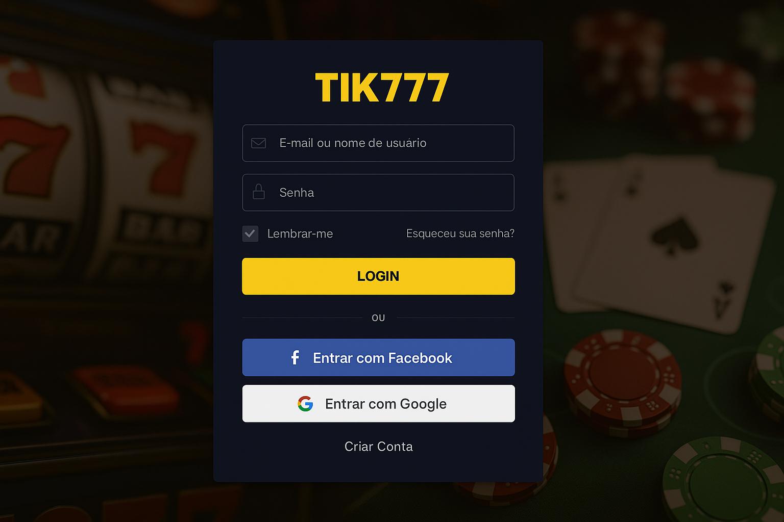 Não Perca tempo, o rRgistro na site TIK777  